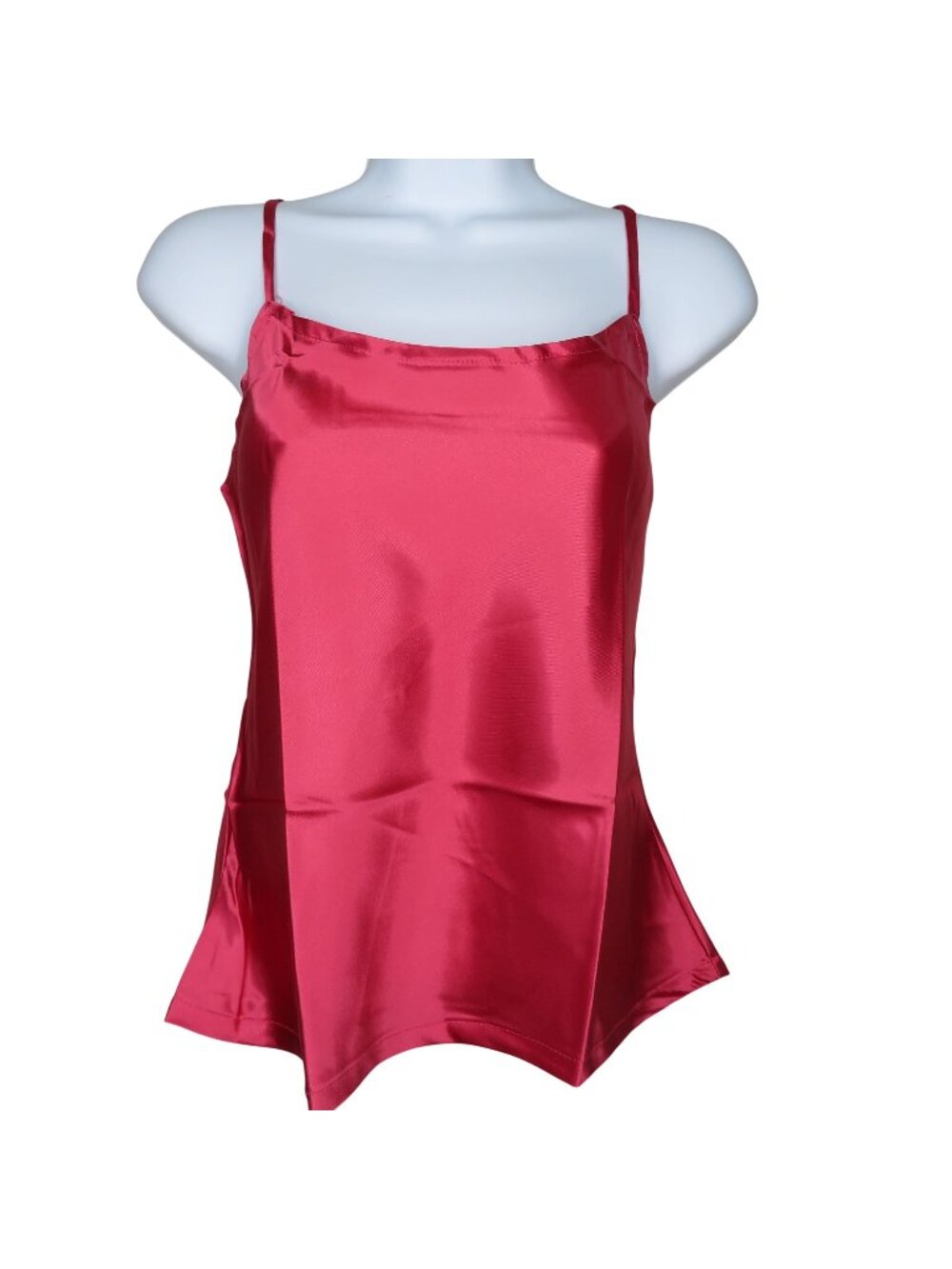 Vintage Cherry Red Sleeveless Camisole Top Small Acetate Made In USA NEW